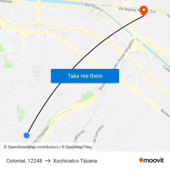Colonial, 12248 to Xochicalco Tijuana map