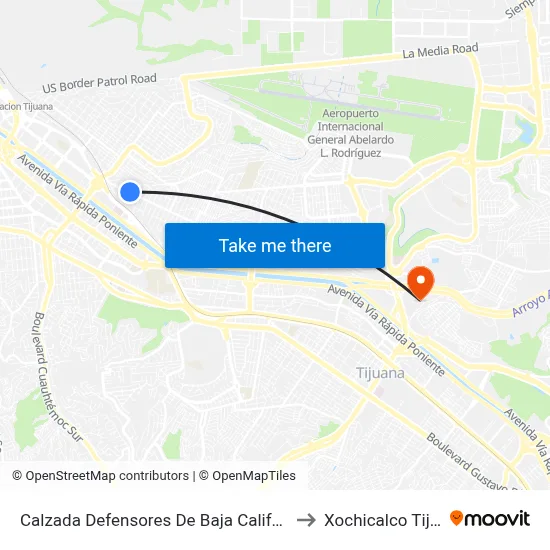 Calzada Defensores De Baja California, 671 to Xochicalco Tijuana map