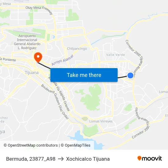 Bermuda, 23877_A98 to Xochicalco Tijuana map