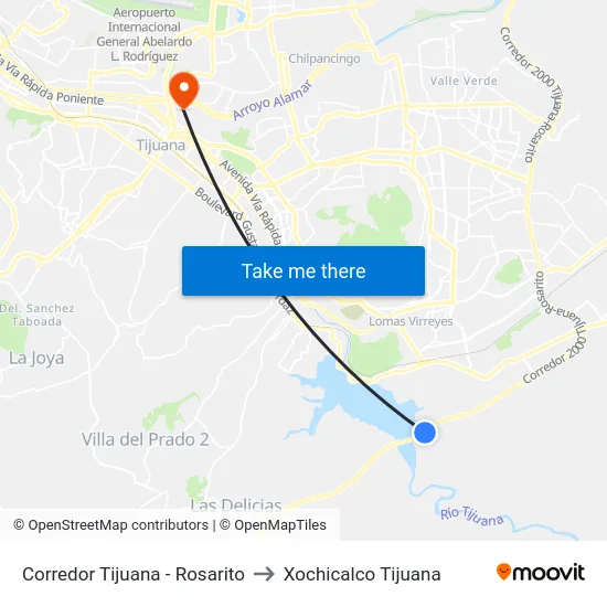 Corredor Tijuana - Rosarito to Xochicalco Tijuana map