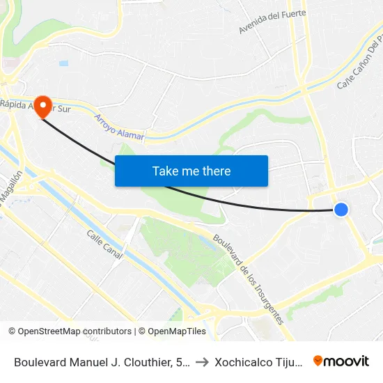 Boulevard Manuel J. Clouthier, 5001 to Xochicalco Tijuana map