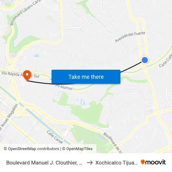 Boulevard Manuel J. Clouthier, 114 to Xochicalco Tijuana map