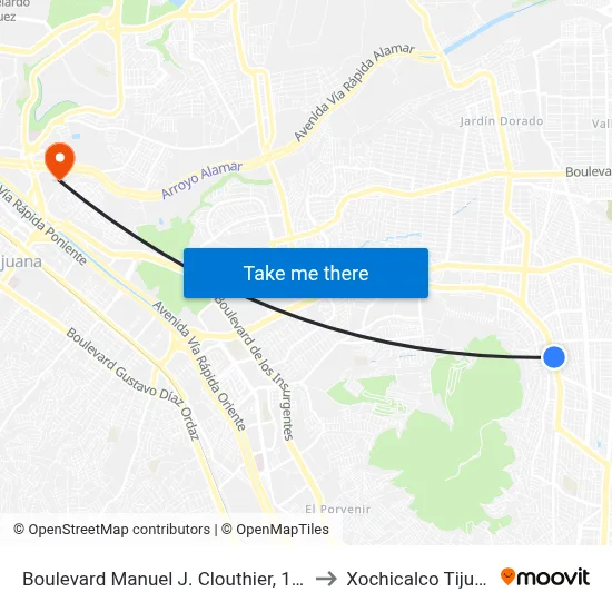 Boulevard Manuel J. Clouthier, 10825 to Xochicalco Tijuana map