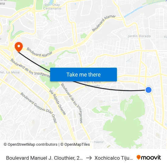 Boulevard Manuel J. Clouthier, 23750 to Xochicalco Tijuana map