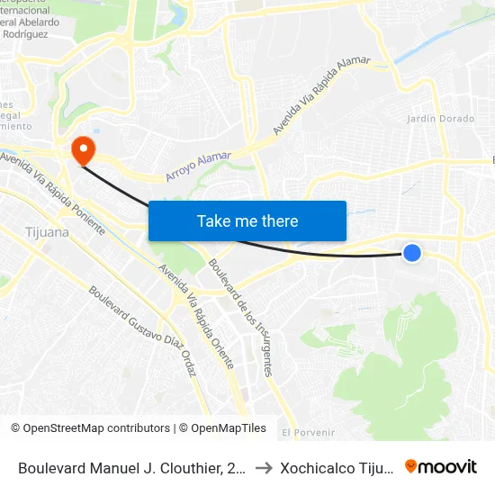 Boulevard Manuel J. Clouthier, 21332 to Xochicalco Tijuana map