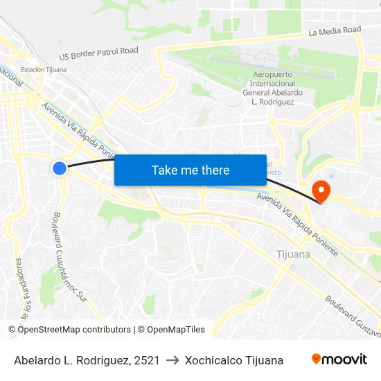 Abelardo L. Rodriguez, 2521 to Xochicalco Tijuana map