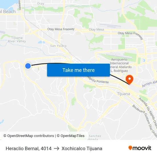 Heraclio Bernal, 4014 to Xochicalco Tijuana map
