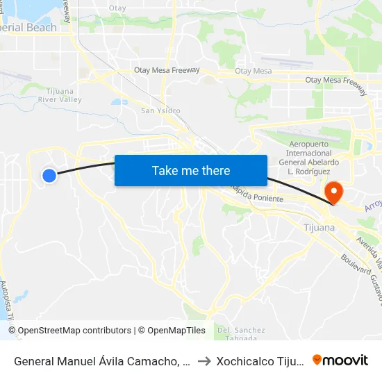 General Manuel Ávila Camacho, 2320 to Xochicalco Tijuana map