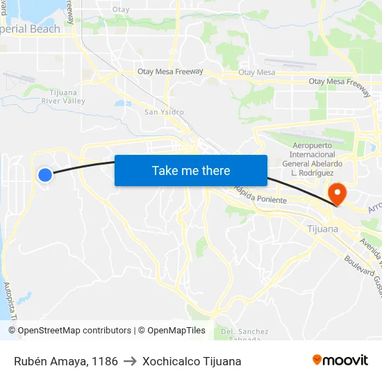 Rubén Amaya, 1186 to Xochicalco Tijuana map