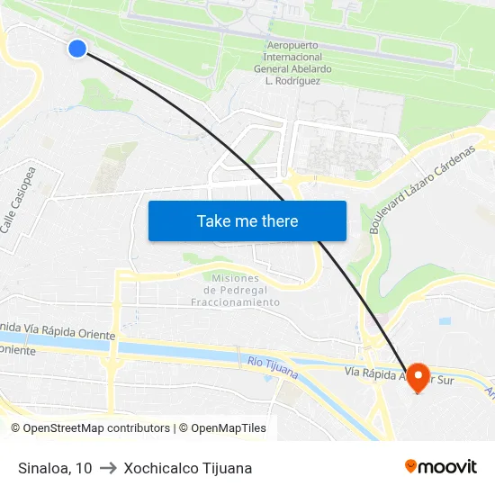 Sinaloa, 10 to Xochicalco Tijuana map