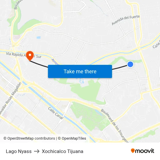 Lago Nyass to Xochicalco Tijuana map