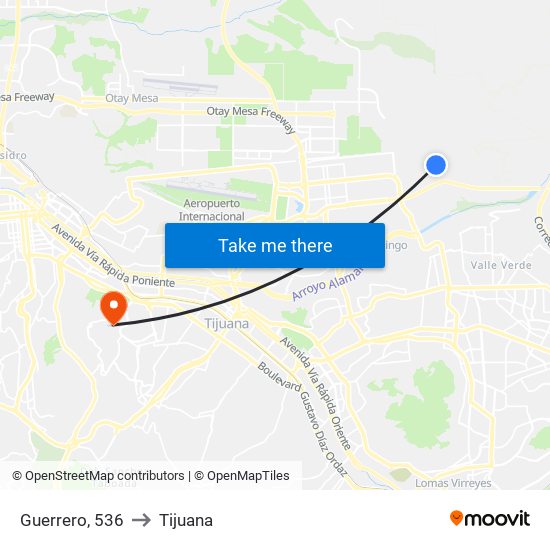 Guerrero, 536 to Tijuana map