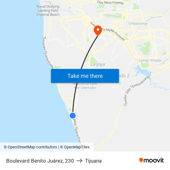 Boulevard Benito Juárez, 230 to Tijuana map