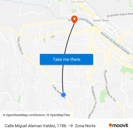 Calle Miguel Aleman Valdez, 178b to Zona Norte map