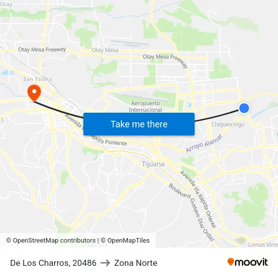De Los Charros, 20486 to Zona Norte map