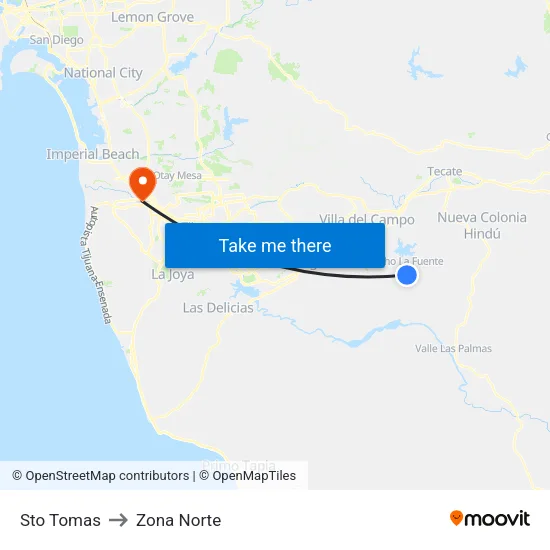 Sto Tomas to Zona Norte map