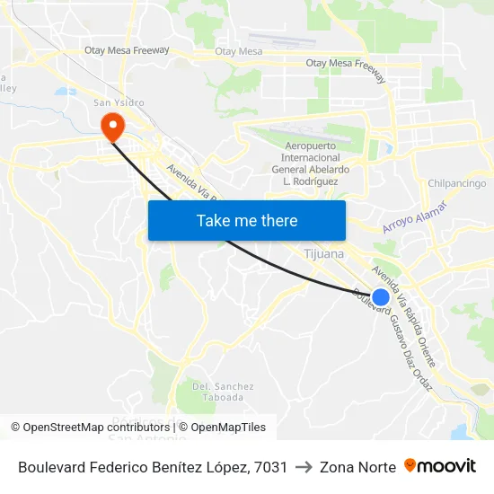 Boulevard Federico Benítez López, 7031 to Zona Norte map