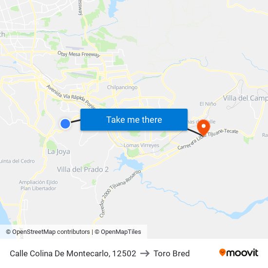 Calle Colina De Montecarlo, 12502 to Toro Bred map