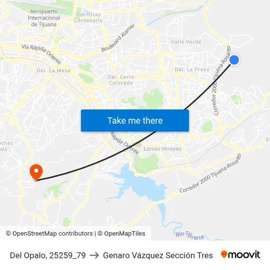 Del Opalo, 25259_79 to Genaro Vázquez Sección Tres map
