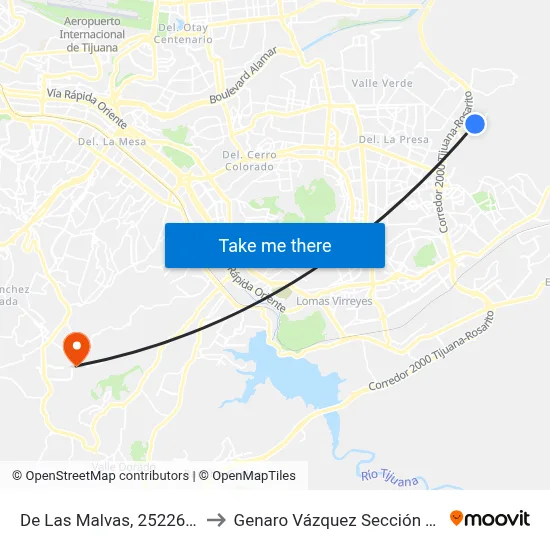 De Las Malvas, 25226_44 to Genaro Vázquez Sección Tres map