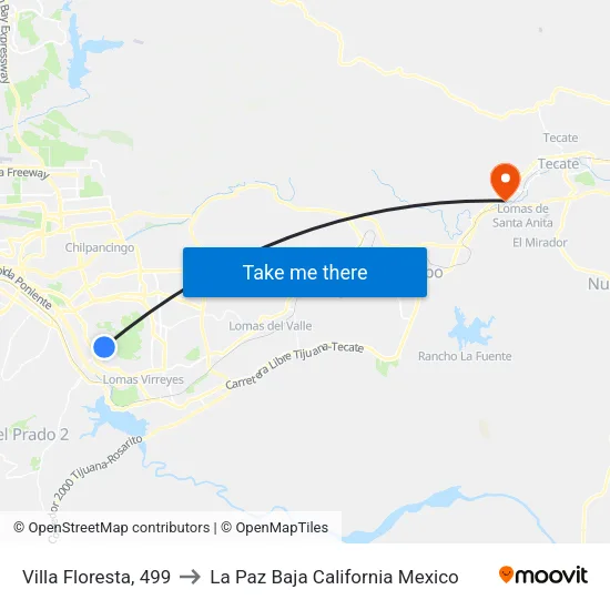 Villa Floresta, 499 to La Paz Baja California Mexico map