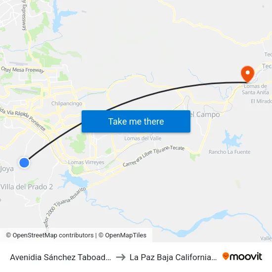 Avenidia Sánchez Taboada, 14929 to La Paz Baja California Mexico map