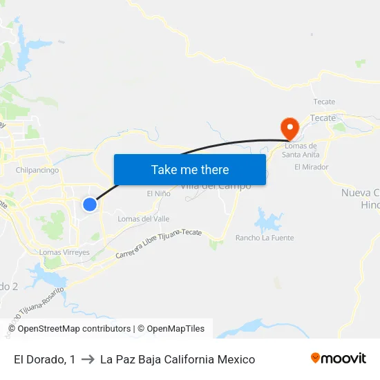 El Dorado, 1 to La Paz Baja California Mexico map