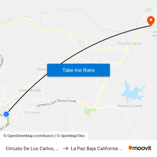 Circuito De Los Carlos, 26967 to La Paz Baja California Mexico map