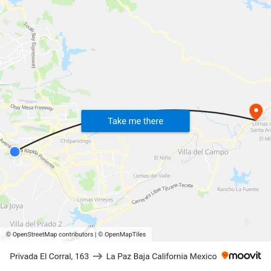 Privada El Corral, 163 to La Paz Baja California Mexico map