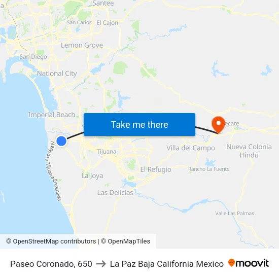 Paseo Coronado, 650 to La Paz Baja California Mexico map