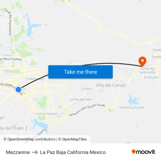 Mezzanine to La Paz Baja California Mexico map