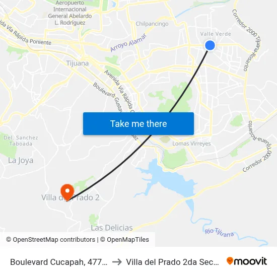 Boulevard Cucapah, 477_15 to Villa del Prado 2da Sección map