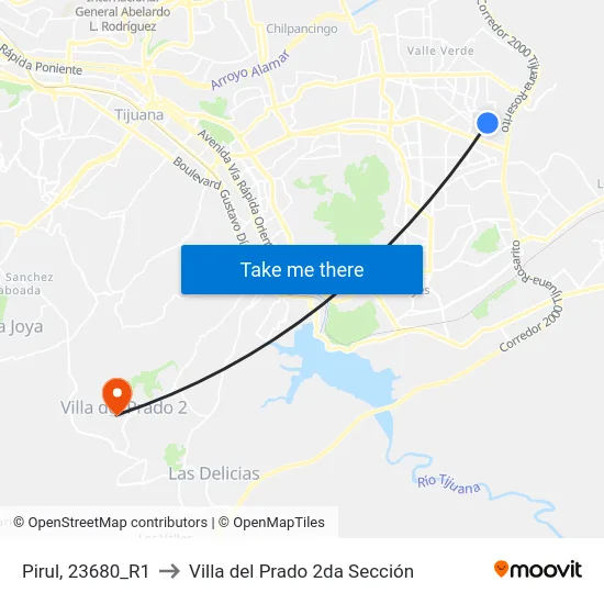 Pirul, 23680_R1 to Villa del Prado 2da Sección map