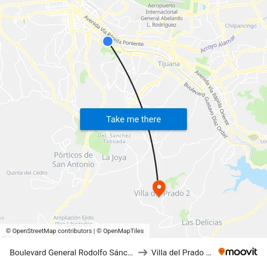 Boulevard General Rodolfo Sánchez Taboada, 10713d to Villa del Prado 2da Sección map