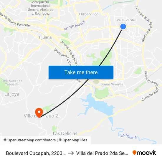 Boulevard Cucapah, 22036_12 to Villa del Prado 2da Sección map