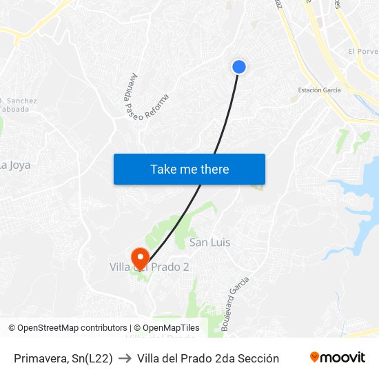 Primavera, Sn(L22) to Villa del Prado 2da Sección map