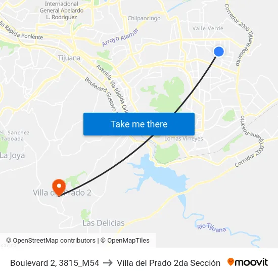 Boulevard 2, 3815_M54 to Villa del Prado 2da Sección map