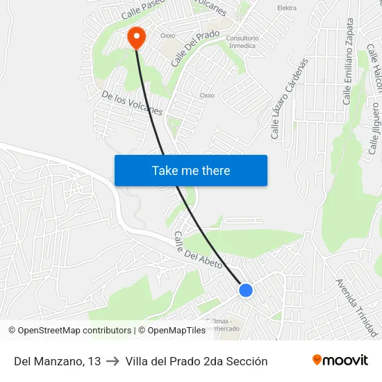 Del Manzano, 13 to Villa del Prado 2da Sección map