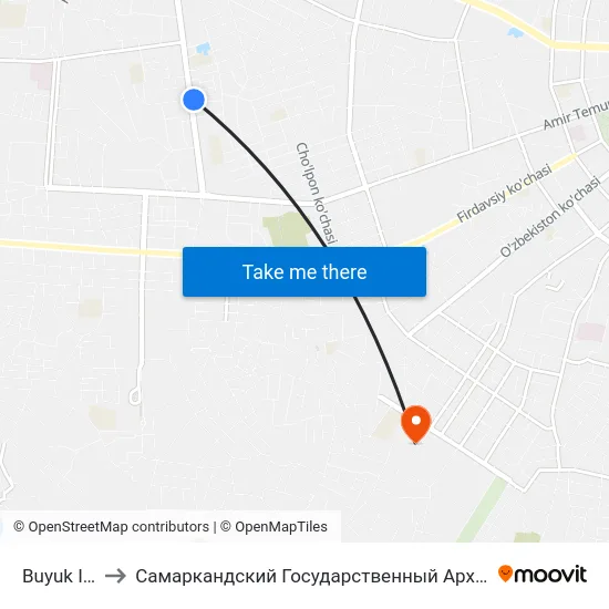 Buyuk Ipak Yuli, 72 to Самаркандский Государственный Архитектурно Строительный Институт (Самгаси) map