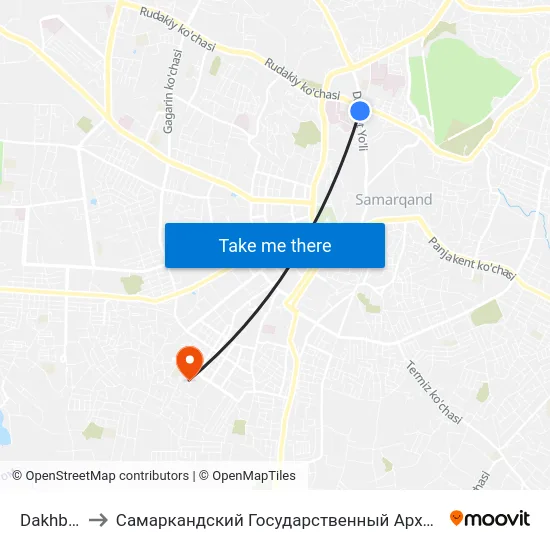 Dakhbed Yuli, 45 to Самаркандский Государственный Архитектурно Строительный Институт (Самгаси) map