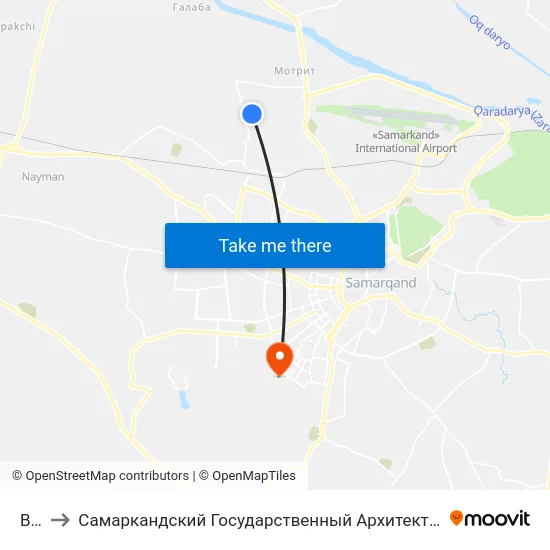 Bekat to Самаркандский Государственный Архитектурно Строительный Институт (Самгаси) map