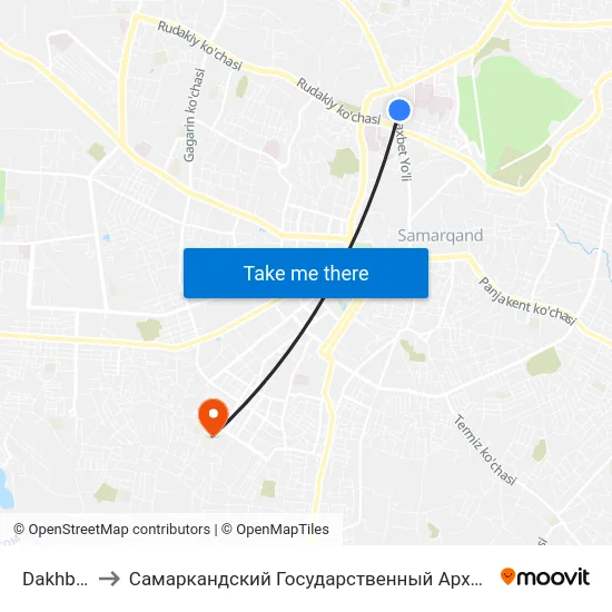 Dakhbed Yuli, 25 to Самаркандский Государственный Архитектурно Строительный Институт (Самгаси) map