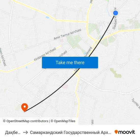 Даҳбед Йўли, 97 to Самаркандский Государственный Архитектурно Строительный Институт (Самгаси) map