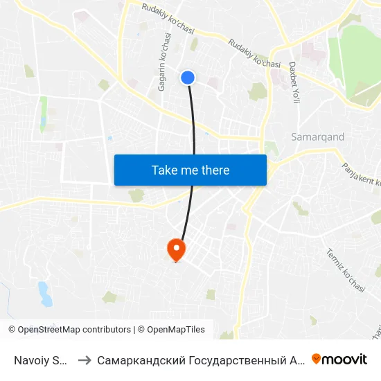 Navoiy Shoh Ko'Chasi, 58 to Самаркандский Государственный Архитектурно Строительный Институт (Самгаси) map
