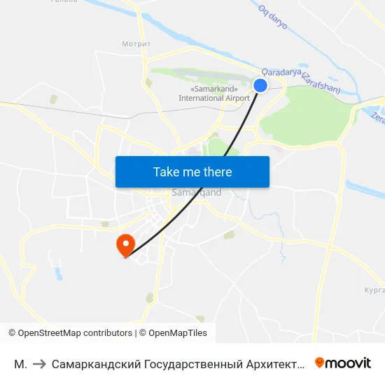 M37 to Самаркандский Государственный Архитектурно Строительный Институт (Самгаси) map