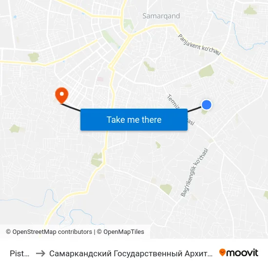 Pista Mazor to Самаркандский Государственный Архитектурно Строительный Институт (Самгаси) map