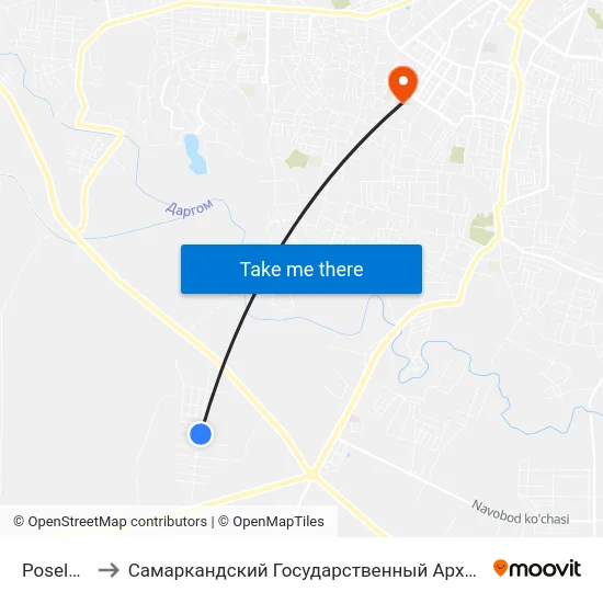 Poselok Gulistan to Самаркандский Государственный Архитектурно Строительный Институт (Самгаси) map
