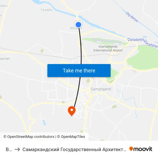 Bekat to Самаркандский Государственный Архитектурно Строительный Институт (Самгаси) map