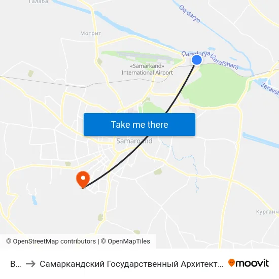 Bekat to Самаркандский Государственный Архитектурно Строительный Институт (Самгаси) map