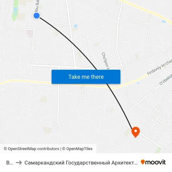 Bekat to Самаркандский Государственный Архитектурно Строительный Институт (Самгаси) map